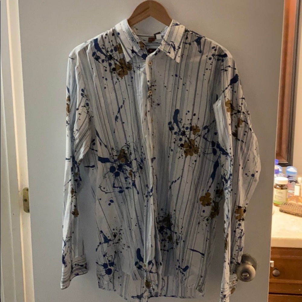 A Haupt, unique style button-up shirt size medium